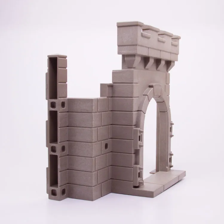 Onderdeel Playmobil 30227653 Kasteelmuur Met deuropening - Grijs