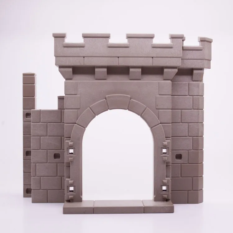 Onderdeel Playmobil 30227653 Kasteelmuur Met deuropening - Grijs