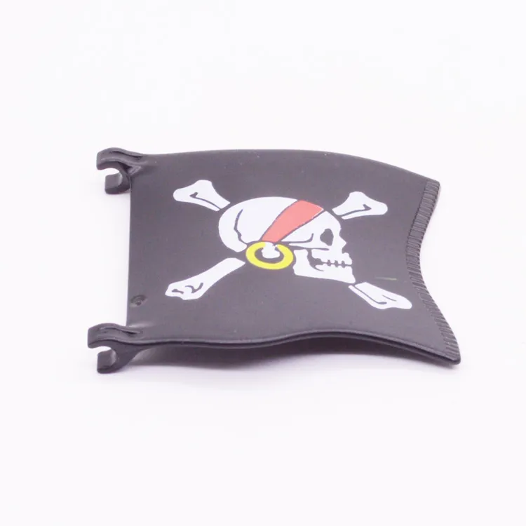 Ersatzteil Playmobil 30626090 Gewellte flagge Mit druck - Schwarz
