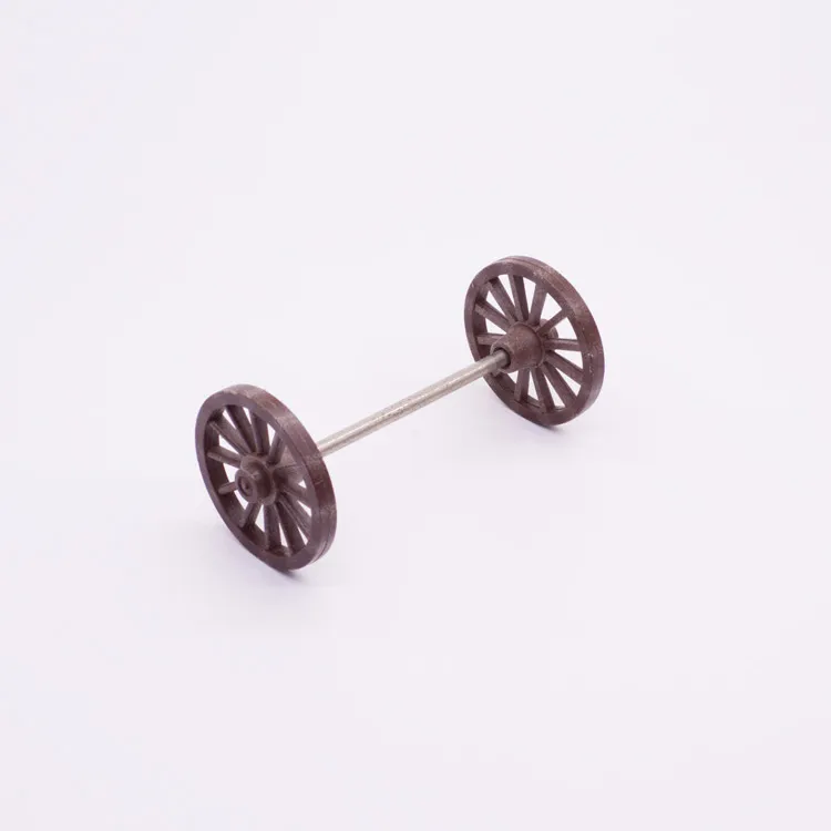 Spare part Playmobil 30651150 Axle with wheels - Brown (Dark)