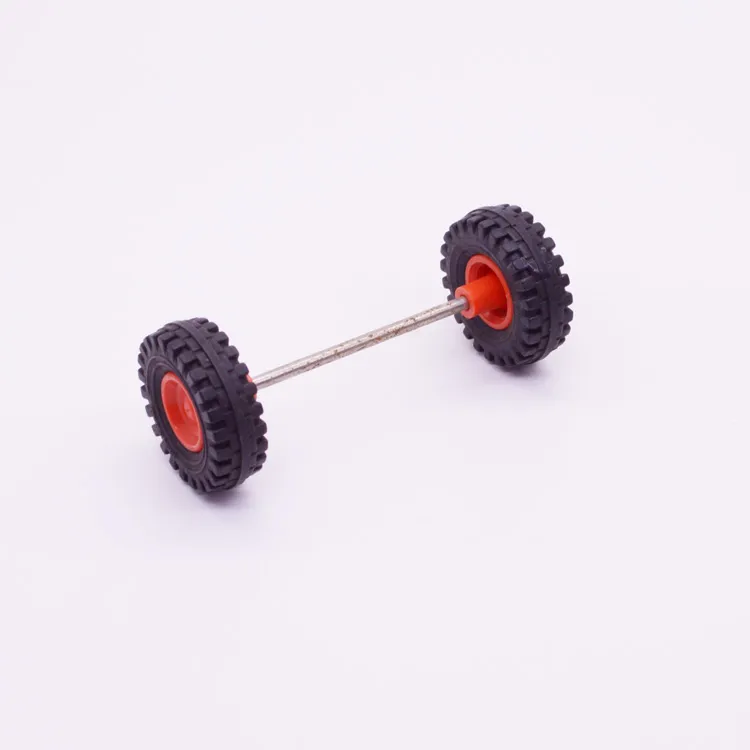 Spare part Playmobil 30651170-velg Axle with wheels Rim damaged - Black