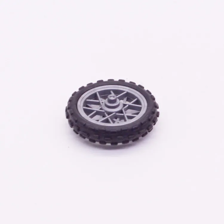 Spare part Playmobil 30821200-30821190 Rim with tire Trial d30x6mm - Grey