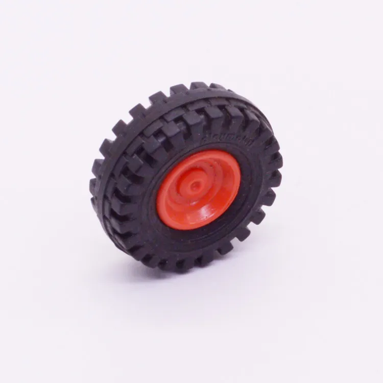 Spare part Playmobil p3501a Rim with tire 1 off 3 d35x12mm - Red